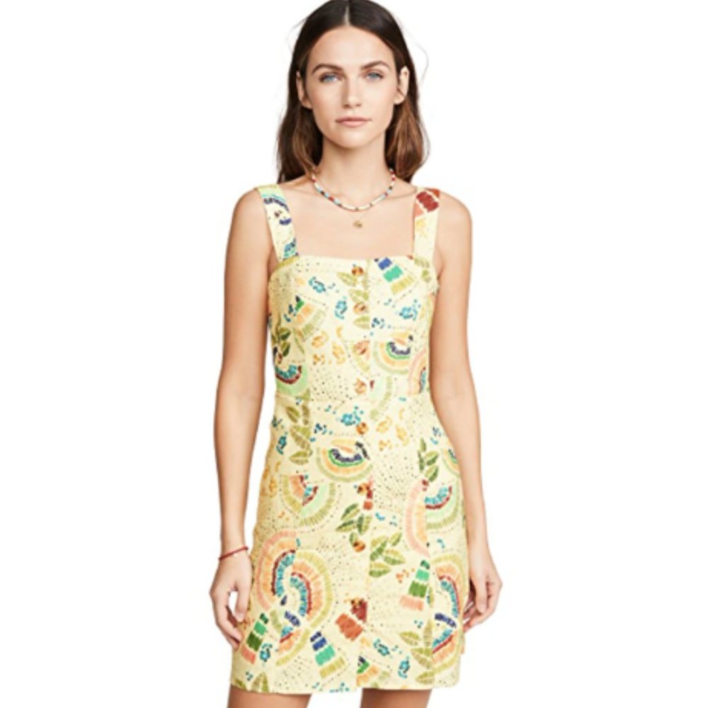 Farm Rio Colorful Birds Linen Mini Dress | XS
